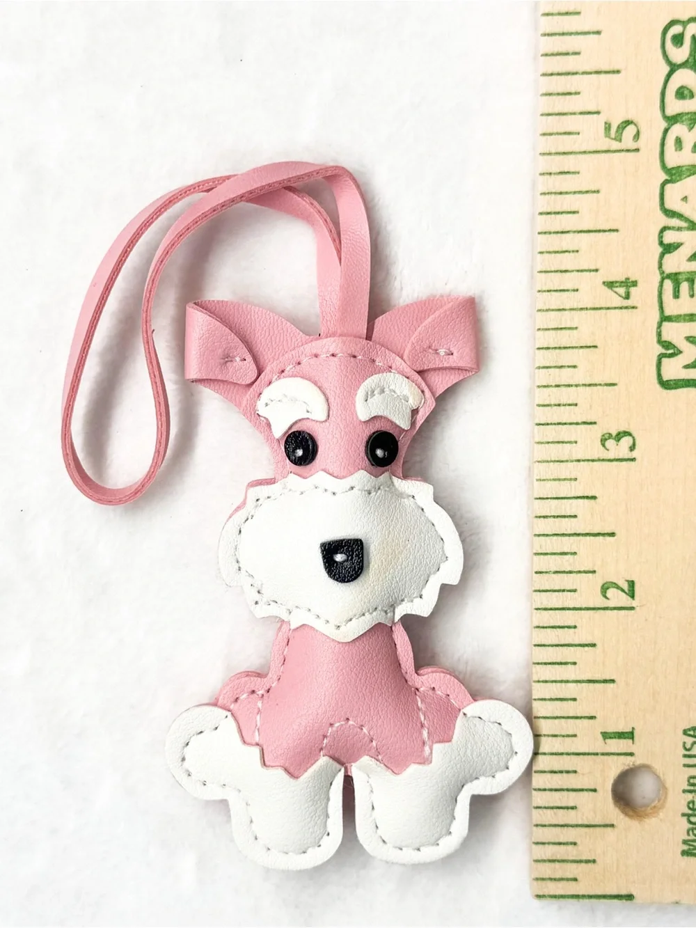 Pink Schnauzer Dog Bag Charm Keychain Purse Accessory